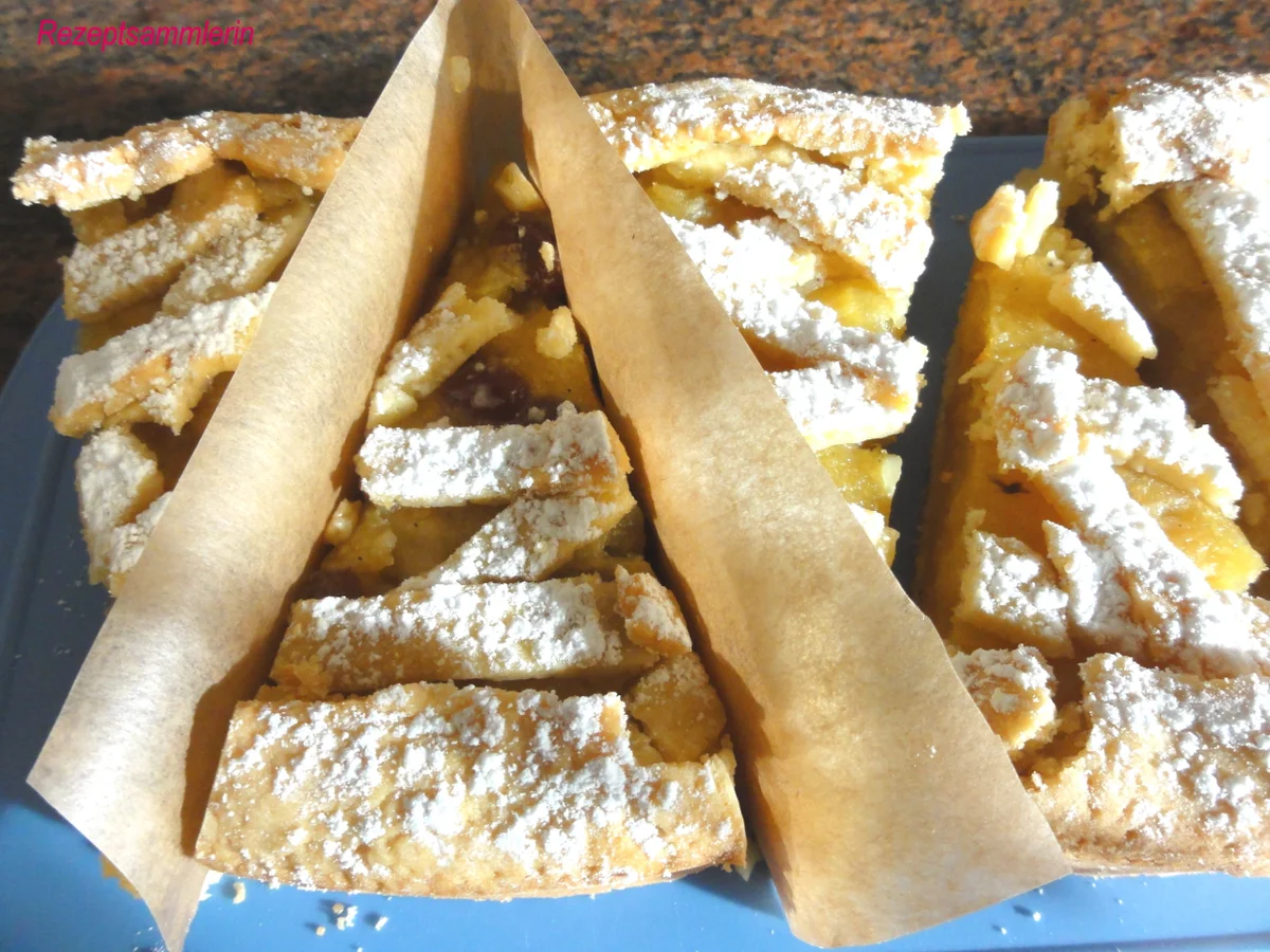 Mürbeteig:   APFELKUCHEN unter Gitter - Rezept - Bild Nr. 2811