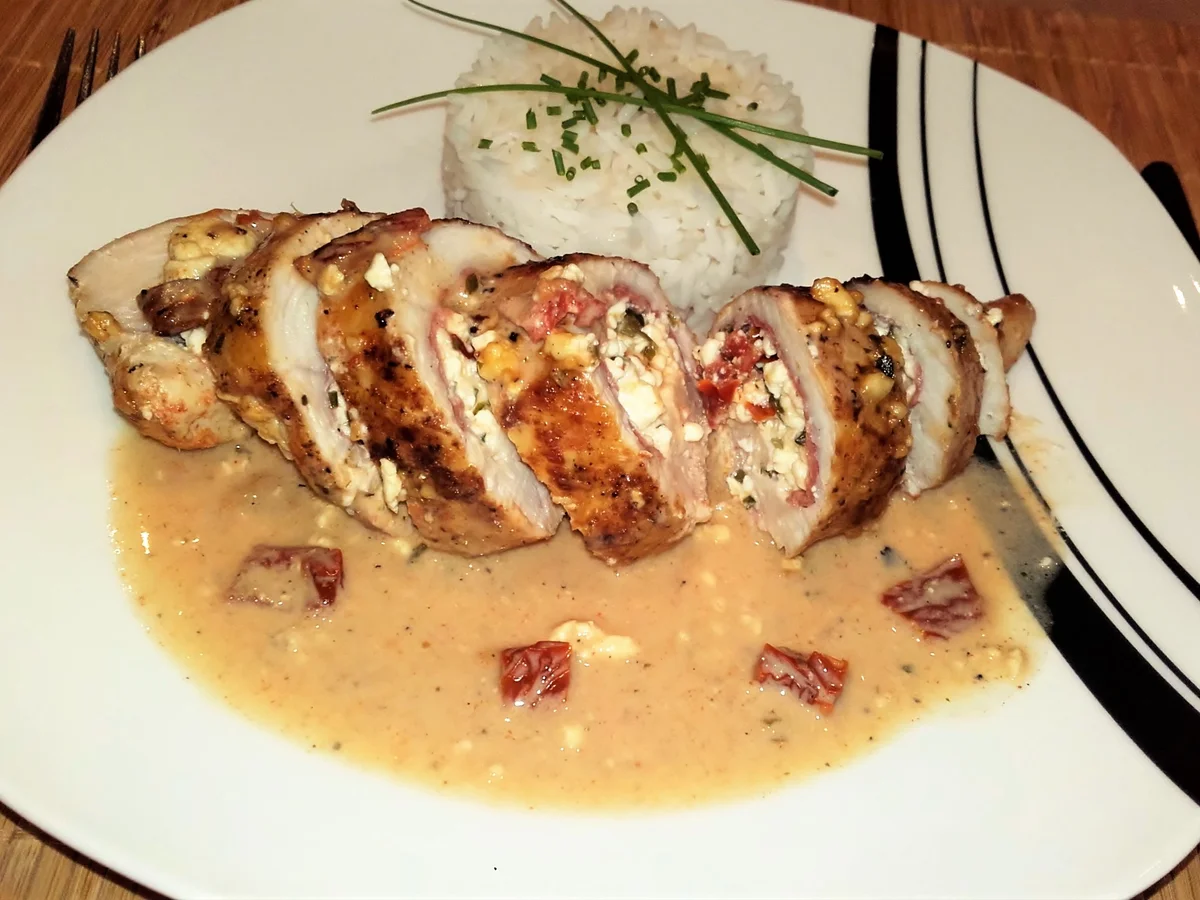 Gefüllte Hähnchenbrustfilet mit Feta-Käse - Rezept - Bild Nr. 2801