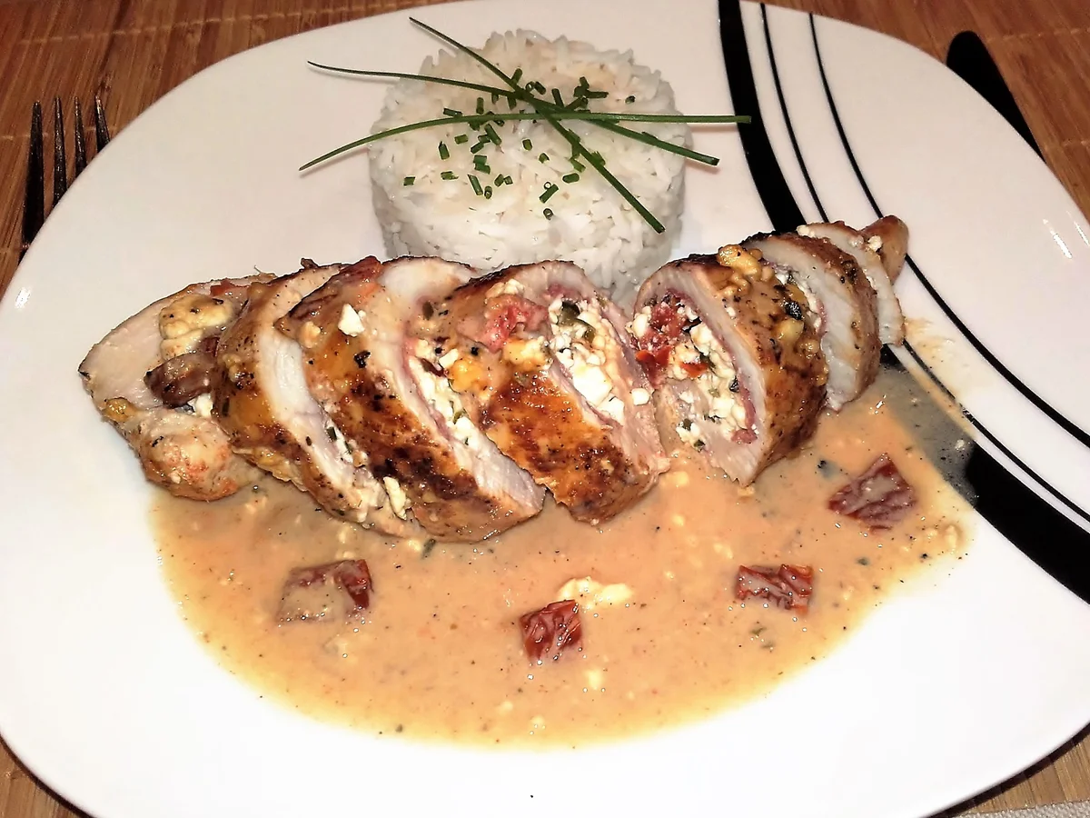 Gefüllte Hähnchenbrustfilet mit Feta-Käse - Rezept - Bild Nr. 2812
