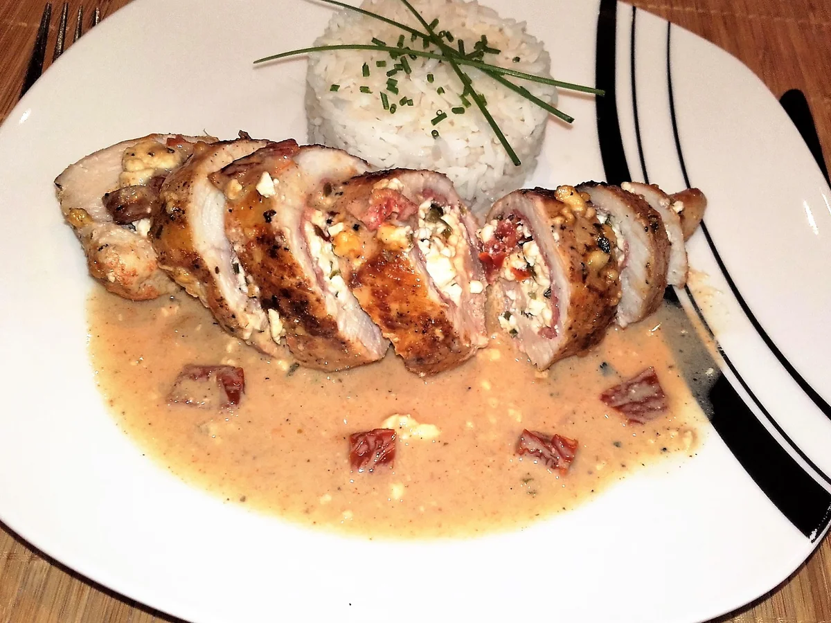 Gefüllte Hähnchenbrustfilet mit Feta-Käse - Rezept - Bild Nr. 2813