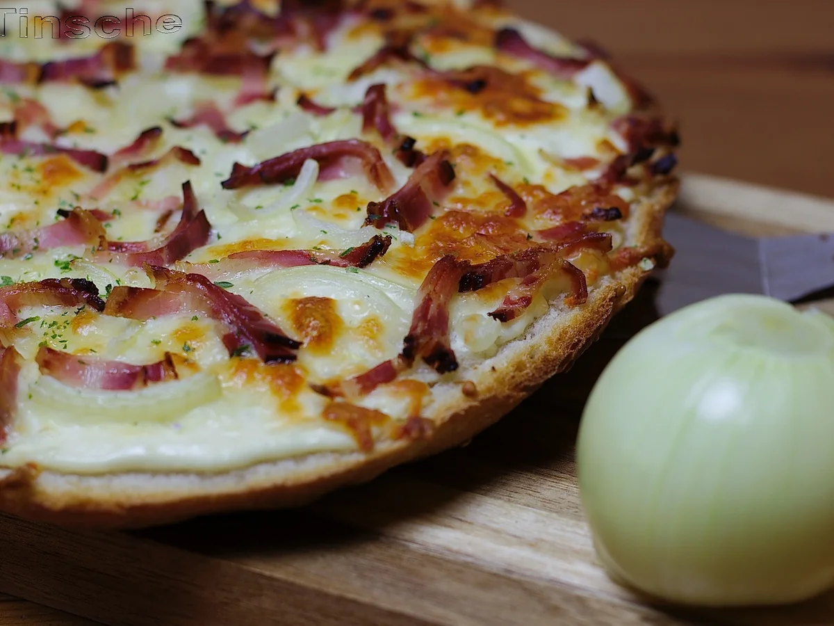 Rezept: Fladenbrot -überbacken- Elsässer Art Bild Nr. 2804 Fladenbrot -überbacken- Elsässer Art - Rezept - Bild Nr. 2804