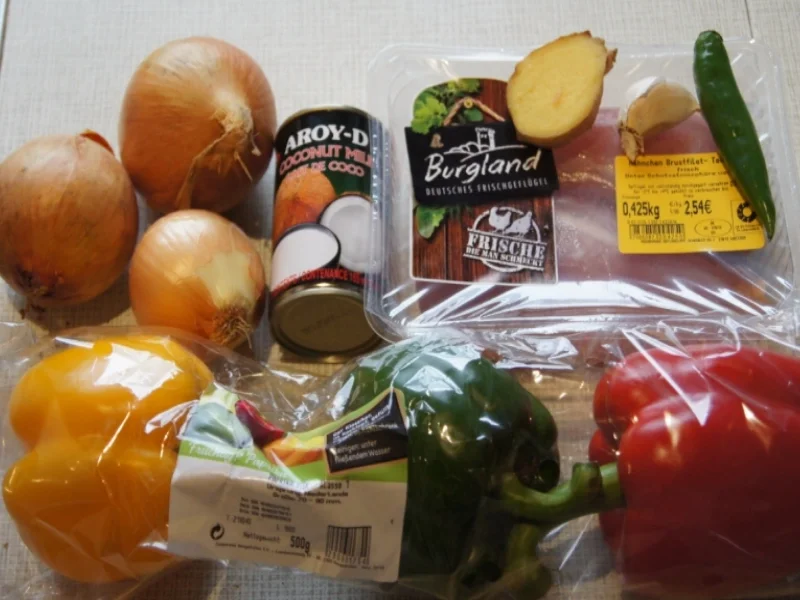 Gemüsecurry mit Hähnchenbrustfilet im Wok und Basmatireis - Rezept - Bild Nr. 2806