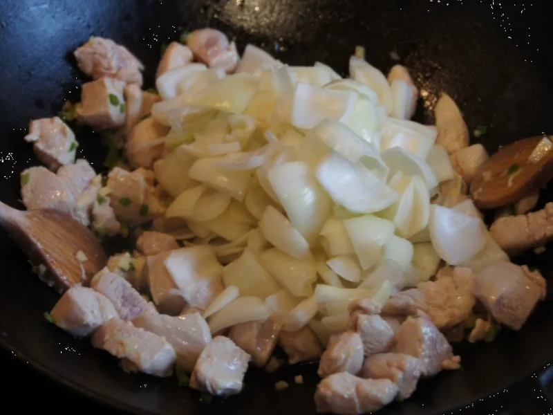 Gemüsecurry mit Hähnchenbrustfilet im Wok und Basmatireis - Rezept - Bild Nr. 2809