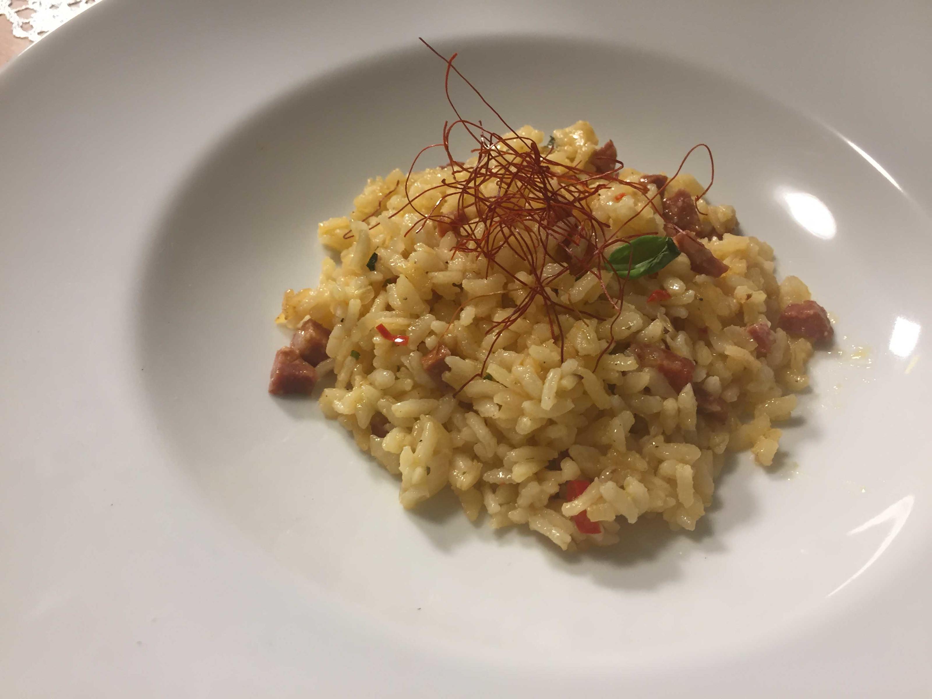 Bilder für Chorizo Risotto mit Wolfsbarsch - Rezept