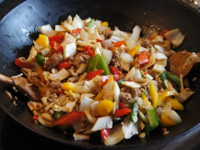 Gemüsewok mit Thüringer Mett und Reisnudeln - Rezept - Bild Nr. 2847
