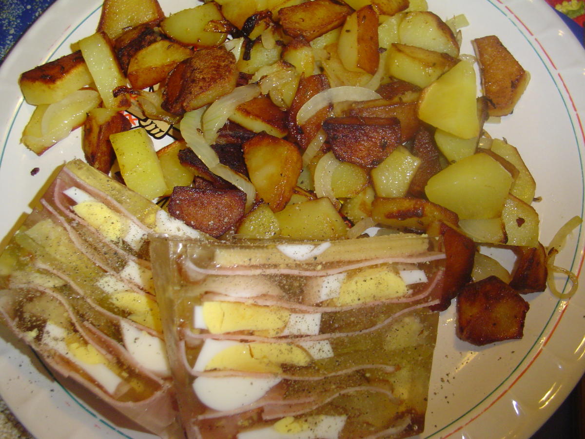 Schinkensülze mit Bratkartoffeln  - Rezept - Bild Nr. 2887