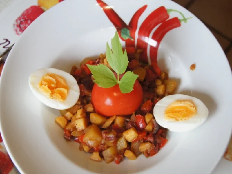 Asiatisches Ratatouille im Wok mit gekochten Ei - Rezept - Bild Nr. 2887