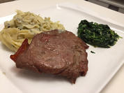 Saltimbocca Romana mit Tagliatelle in Gorgonzola und frischem Blattspinat - Rezept - Bild Nr. 2