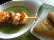 Grüne Erbsensuppe mit scharfem Garnelenspieß - Rezept - Bild Nr. 2901