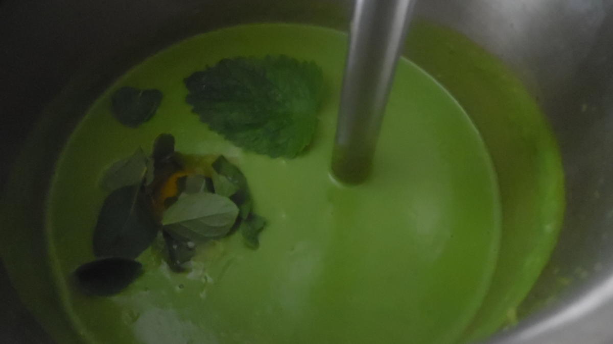 Grüne Erbsensuppe mit scharfem Garnelenspieß - Rezept - Bild Nr. 2907