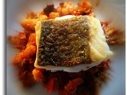 Rezept: Skrei auf Cassoulet von Bohnen und Chorizo Bild Nr. 2941 Skrei auf Cassoulet von Bohnen und Chorizo - Rezept - Bild Nr. 2941