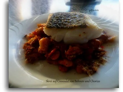 Rezept: Skrei auf Cassoulet von Bohnen und Chorizo Bild Nr. 2946 Skrei auf Cassoulet von Bohnen und Chorizo - Rezept - Bild Nr. 2946