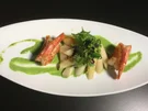 Salat von gebratenem Spargel mit wilden Scampi und Bärlauchcreme - Rezept - Bild Nr. 2
