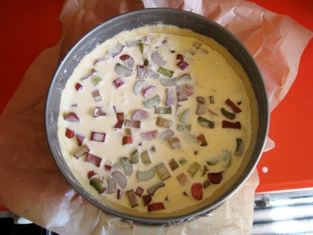 Rhabarberkuchen mit Sahneguss und Baiserhaube - Rezept - Bild Nr. 2994