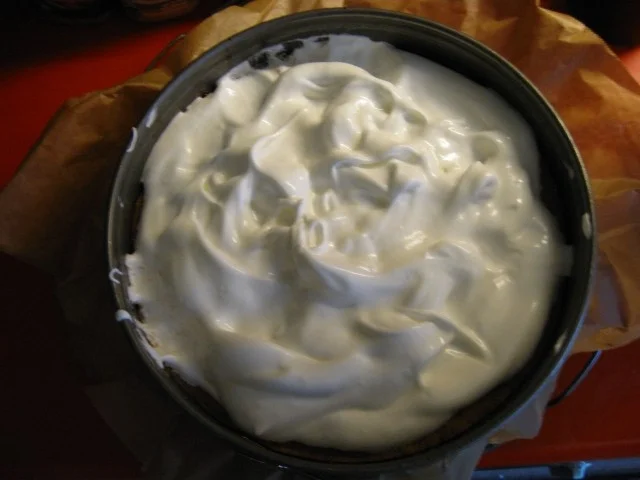 Rhabarberkuchen mit Sahneguss und Baiserhaube - Rezept - Bild Nr. 2996