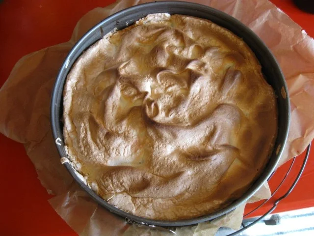 Rhabarberkuchen mit Sahneguss und Baiserhaube - Rezept - Bild Nr. 2997