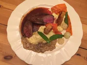 Rehrücken an Kartoffel-Sellerie-Püree, Morchelrahmsoße & gedünstetem Sommergemüse - Rezept - Bild Nr. 2