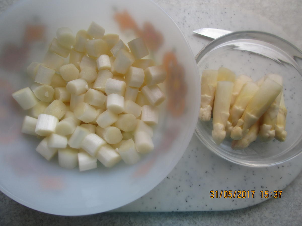 Spargelsuppe ~ mit Kabanossi-Chips und Radieschen - Rezept - Bild Nr. 2994