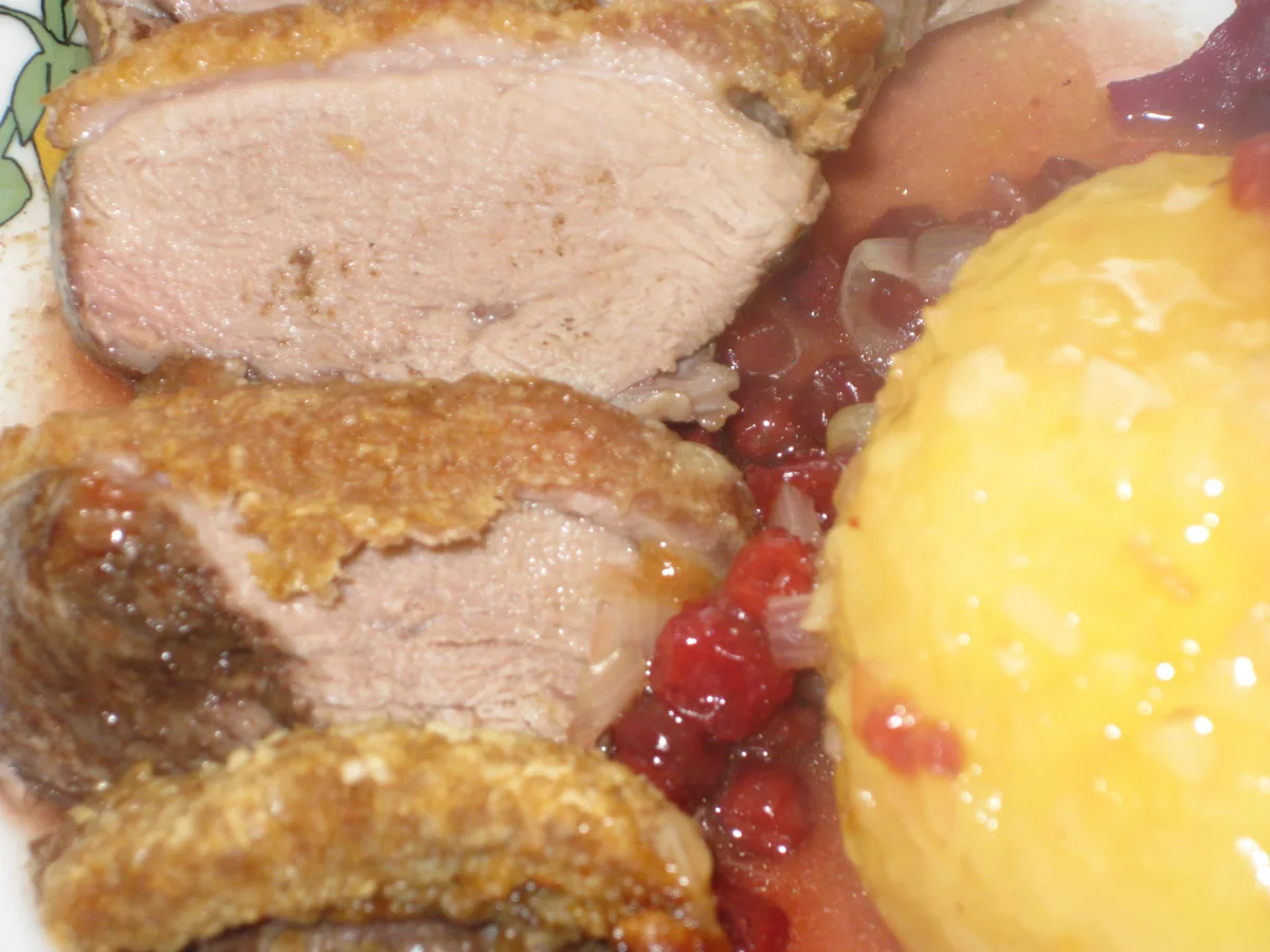 Entenbrustfilet auf Orangen-Wildpreiselbeer-Soße - Rezept - Bild Nr. 3012