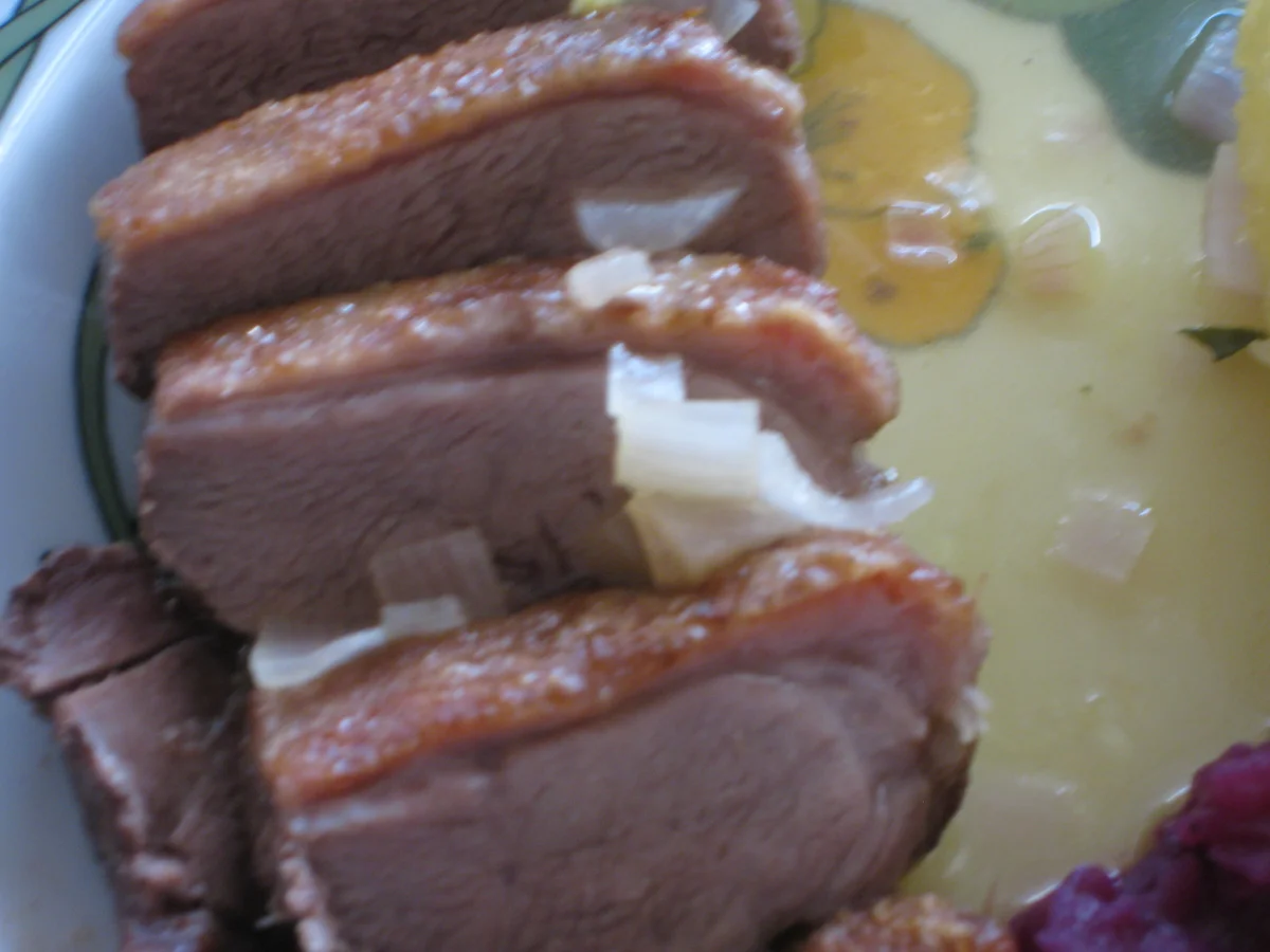 Entenbrustfilet auf Orangen-Wildpreiselbeer-Soße - Rezept - Bild Nr. 3014