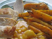 Hähnchenbrust mit Süßkartoffelspalten und Apfel-Zwiebel-Chutney - Rezept - Bild Nr. 3012