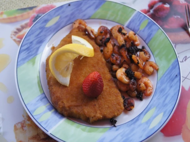 Schnitzel-Garnelen-Teller - Rezept - Bild Nr. 3034
