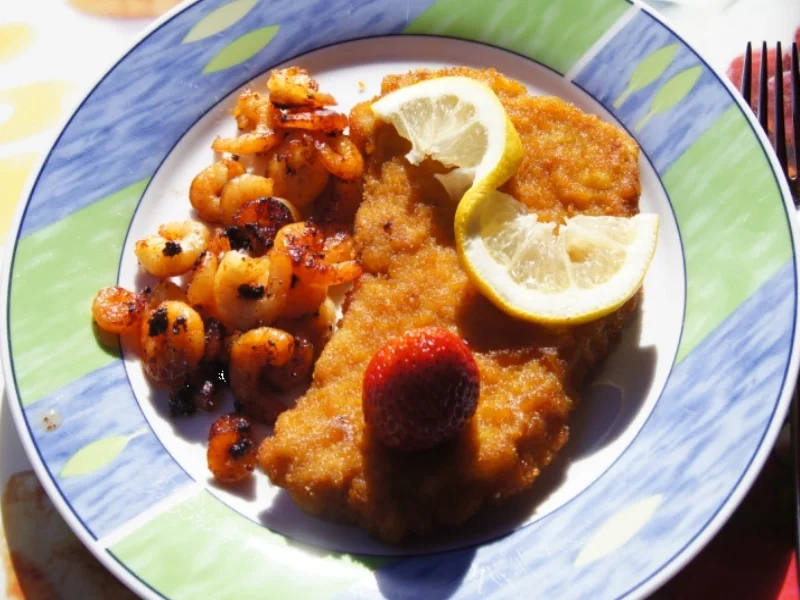 Schnitzel-Garnelen-Teller - Rezept - Bild Nr. 3036