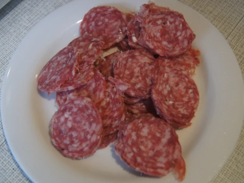 Meersalz-Kümmel-Drillinge mit luftgetrockneter-Mettwurst und Lollo-Rosso-Salat - Rezept - Bild Nr. 3052