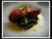 Spargel-Pfifferlings-Ragout mit Kalbsfilet - Rezept - Bild Nr. 3058