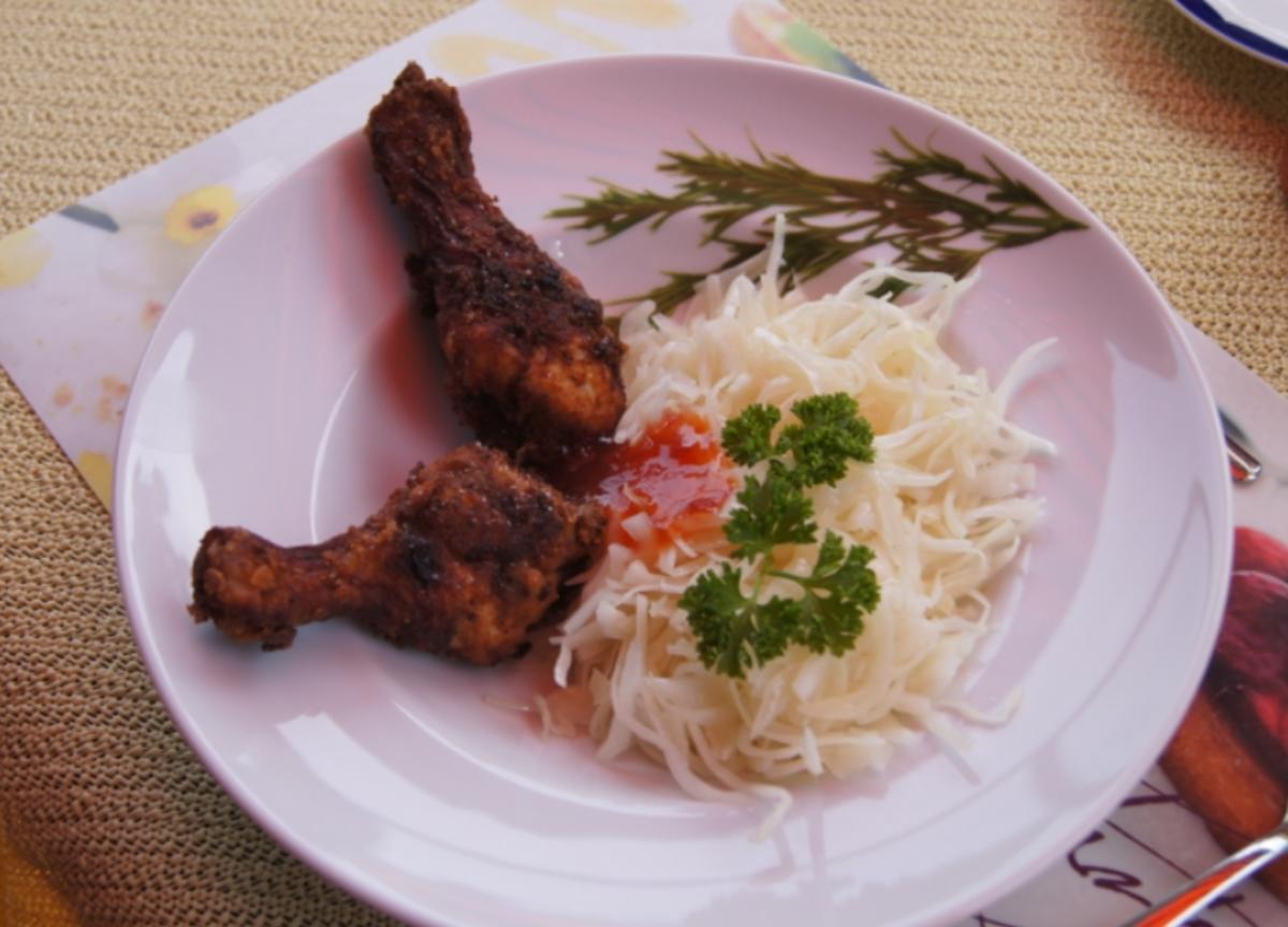 Chicken mit Knoblauch-Krautsalat und süßer Chilisauce - Rezept - Bild Nr. 3094