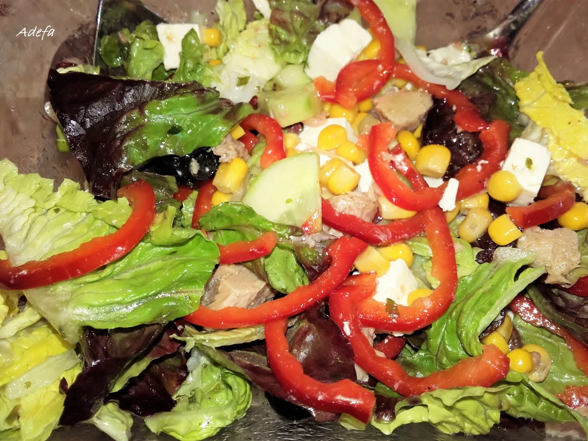 Rezept: Frischer Bunter Salat - Art Bauernsalat Bild Nr. 3130 Frischer Bunter Salat - Art Bauernsalat - Rezept - Bild Nr. 3130