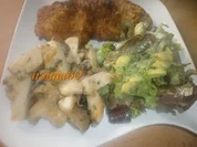 Rezept: Kalbschnitzel mit gratinierten Kräuterseitlingen Bild Nr. 3141 Kalbschnitzel mit gratinierten Kräuterseitlingen - Rezept - Bild Nr. 3141