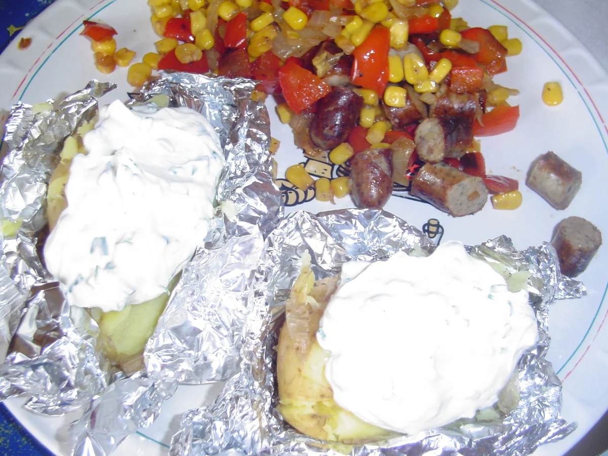 Grillkartoffel und Gemüsewürstelpfanne - Rezept - Bild Nr. 3166