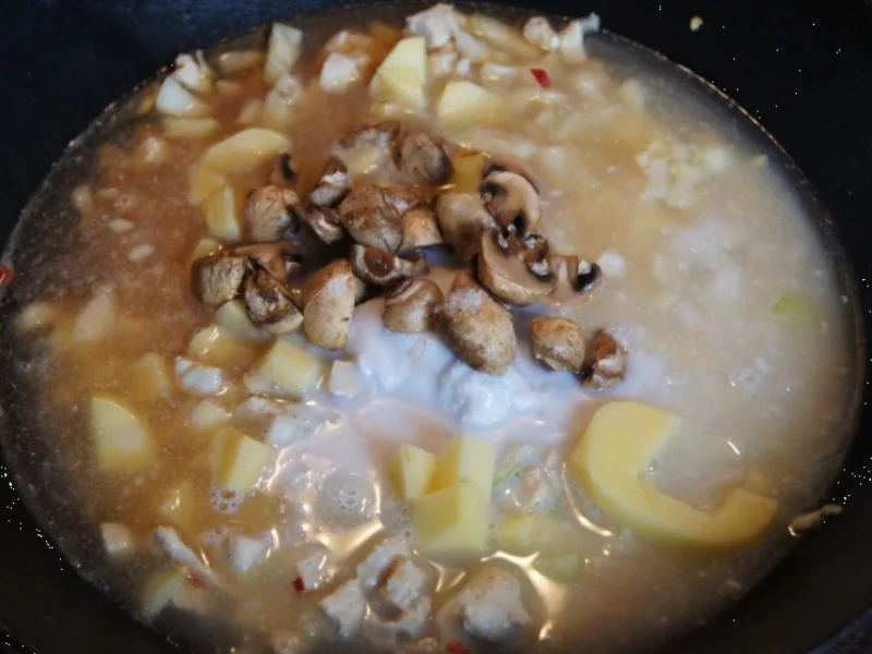 Kartoffelsuppe mit Hähnchenbrustfilet und Kokosmilch - Rezept - Bild Nr. 3218