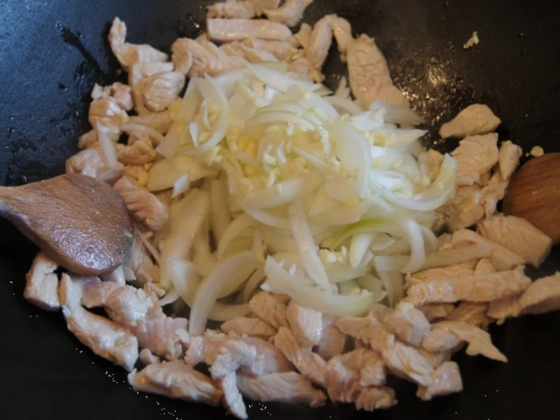 Putengeschnetzeltes im Wok mit Basmatireis - Rezept - Bild Nr. 3214