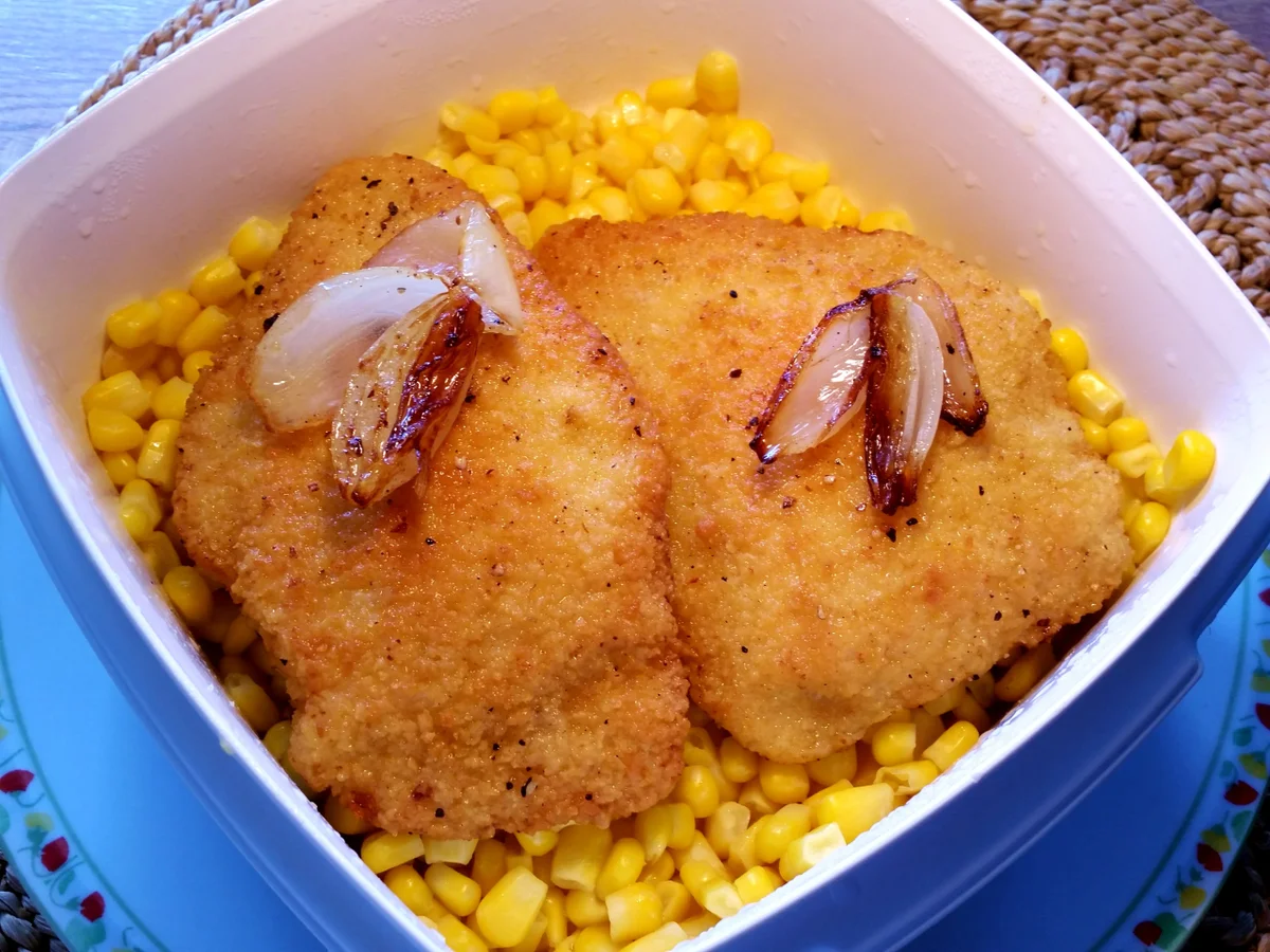 Rezept: Maisgemüse mit Hähnchen Cordon bleu und Spaghetti Bild Nr. 3271 Maisgemüse mit Hähnchen Cordon bleu und Spaghetti - Rezept - Bild Nr. 3271