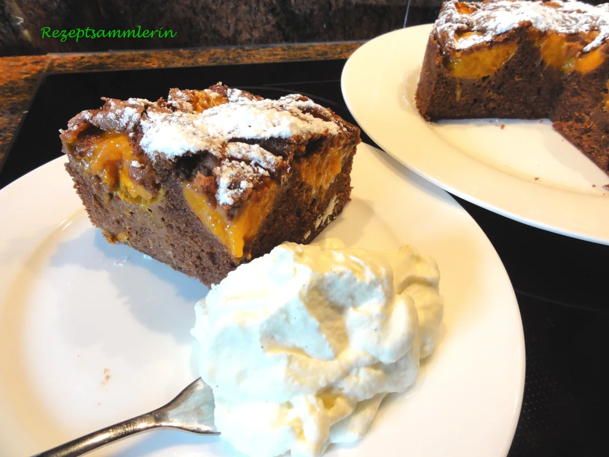 KuchenZwerg:   SCHOKOKUCHEN mit APRIKOSEN (Marillen) - Rezept - Bild Nr. 3323