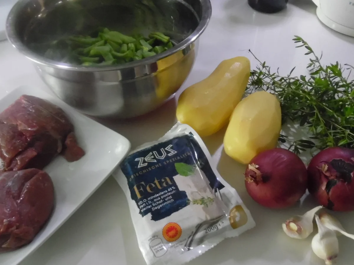 Lamm-Bohnen-G'röstl mit Schafskäse - Rezept - Bild Nr. 3356