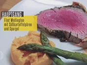 Filet Wellington mit Süßkartoffelpüree und grünem Spargel an Madeira Sauce - Rezept - Bild Nr. 3440