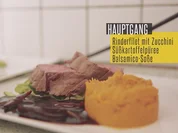 Rinderfilet mit Balsamicosauce, gegrillter Zucchini und Süßkartoffel-Stampf - Rezept - Bild Nr. 2