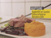 Rinderfilet mit Balsamicosauce, gegrillter Zucchini und Süßkartoffel-Stampf - Rezept - Bild Nr. 2