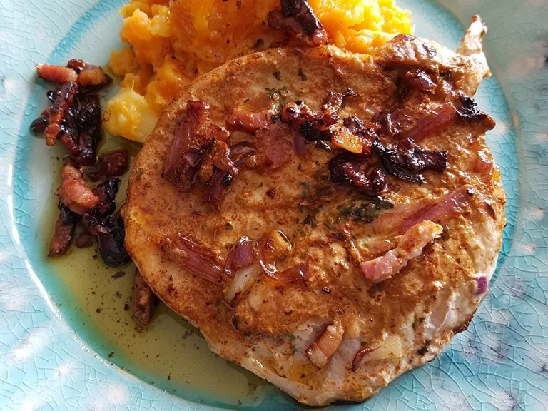 Rezept: Lummerschnitzel mit fruchtigem Möhrenstampf à la Biggi Bild Nr. 3409 Lummerschnitzel mit fruchtigem Möhrenstampf à la Biggi - Rezept - Bild Nr. 3409