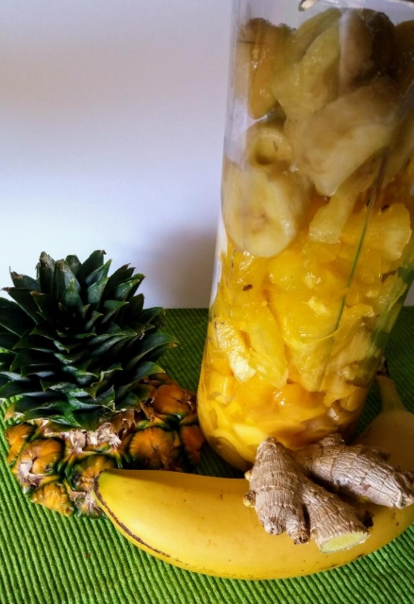 Banane-Mango-Ananas-Smoothie - Rezept - Bild Nr. 3427
