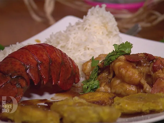 Rezept: Enchilada de Langosta mit Basmatireis und frittierten Kochbananen Bild Nr. 2 Enchilada de Langosta mit Basmatireis und frittierten Kochbananen - Rezept - Bild Nr. 2