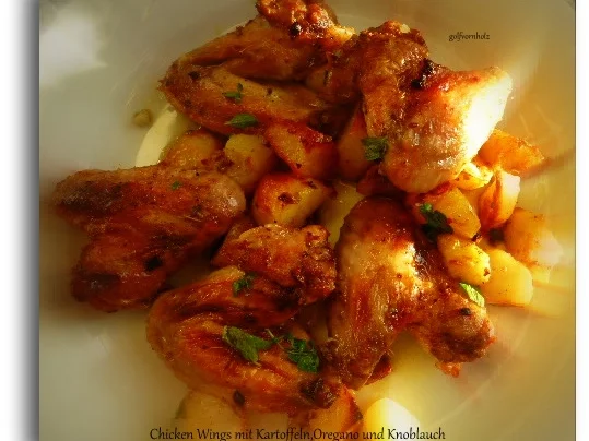 Chicken Wings mit Kartoffeln,Oregano und Knoblauch - Rezept - Bild Nr. 3440