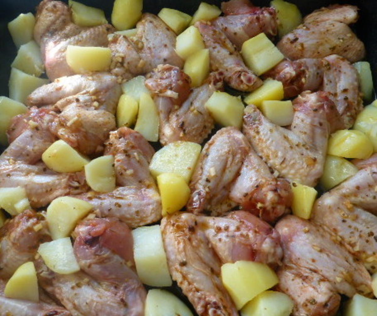 Chicken Wings mit Kartoffeln,Oregano und Knoblauch - Rezept - Bild Nr. 3442