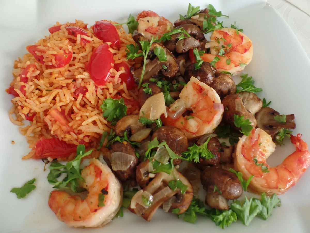 Ouzo-Garnelen mit Tomatenreis - Rezept - Bild Nr. 3473