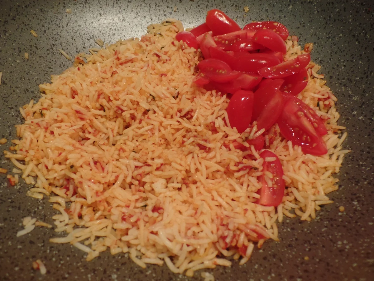 Ouzo-Garnelen mit Tomatenreis - Rezept - Bild Nr. 3478