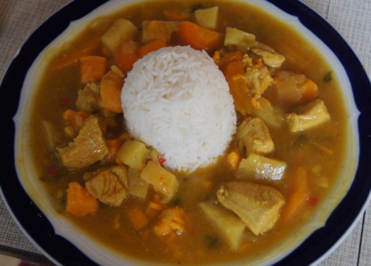 Putencurry Mit Susskartoffel Und Basmatireis Rezept Kochbar De