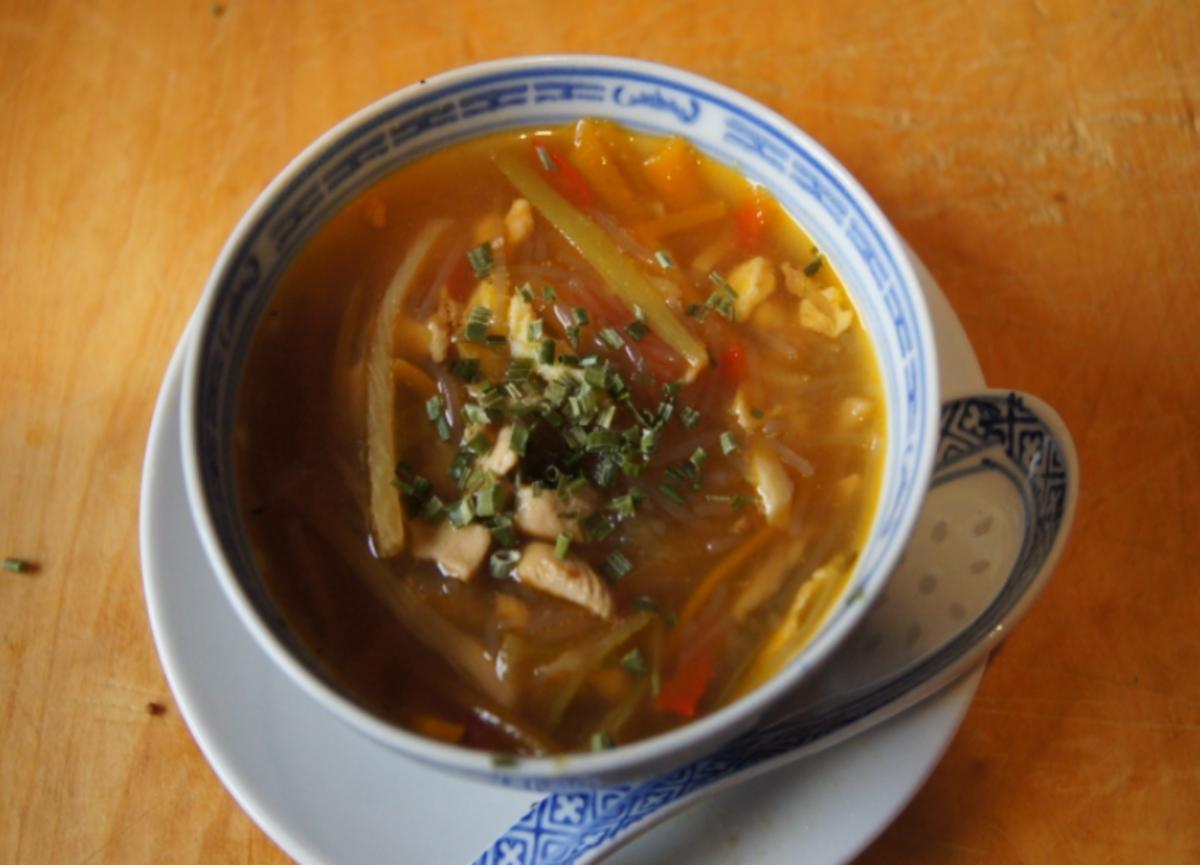 Asiatische Hähnchenbrustfiletsuppe mit Gemüse - Rezept - Bild Nr. 3512